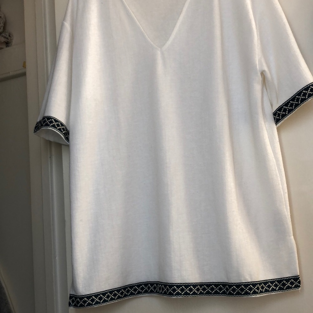 Zara White Top with Black Trim